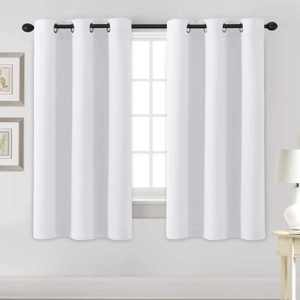 H.VERSAILTEX Blackout Curtains for Bedroom Thermal Insulated Room Darkening Living Room Curtains 63 Inch Long Grommet Privacy Protection Window Curtain Panels/Drapes for Nursery,2 Panels,Ivory/Cream