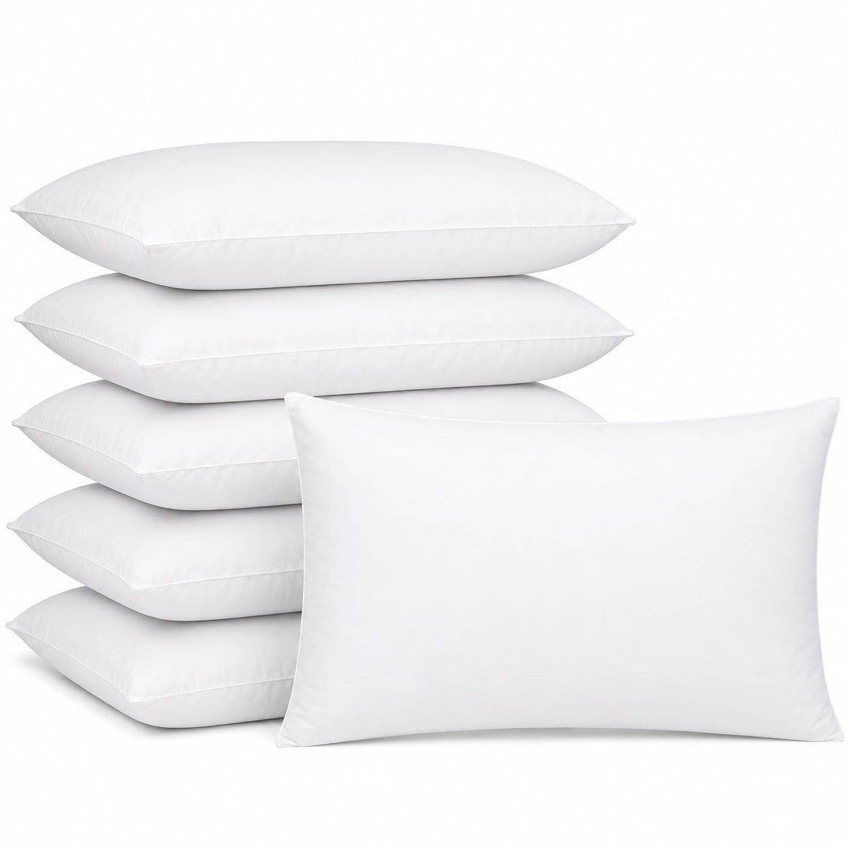 18 x 18 Inch Throw Pillow Inserts – Set of 6 Square Cushions with Polyester Fill for Decorative Pillow Covers