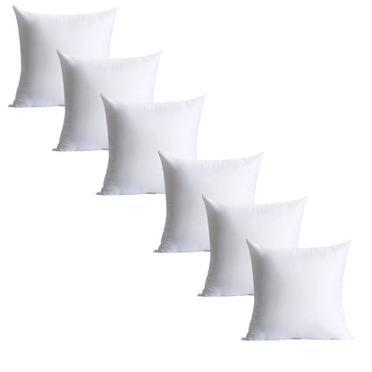 Calibrate Timing 20 x 20 inches Pillow Inserts, Set of 6 Hypoallergenic Brushed Microfiber Liner Down Alternative Filled Square Cushion Throw Pillow