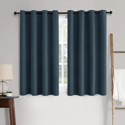 MIULEE 100% Blackout Linen Curtains for Bedroom 52x84 Inches Natural Beige