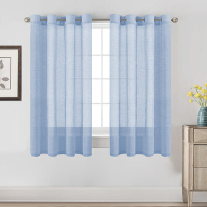 H.VERSAILTEX Natural Linen Sheer Curtains 84" 2 Panels Grommet