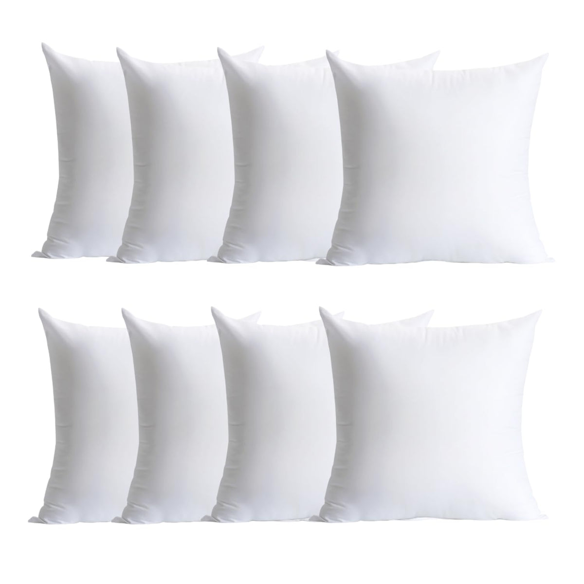 Calibrate Timing 20 x 20 inches Pillow Inserts, Set of 6 Hypoallergenic Brushed Microfiber Liner Down Alternative Filled Square Cushion Throw Pillow