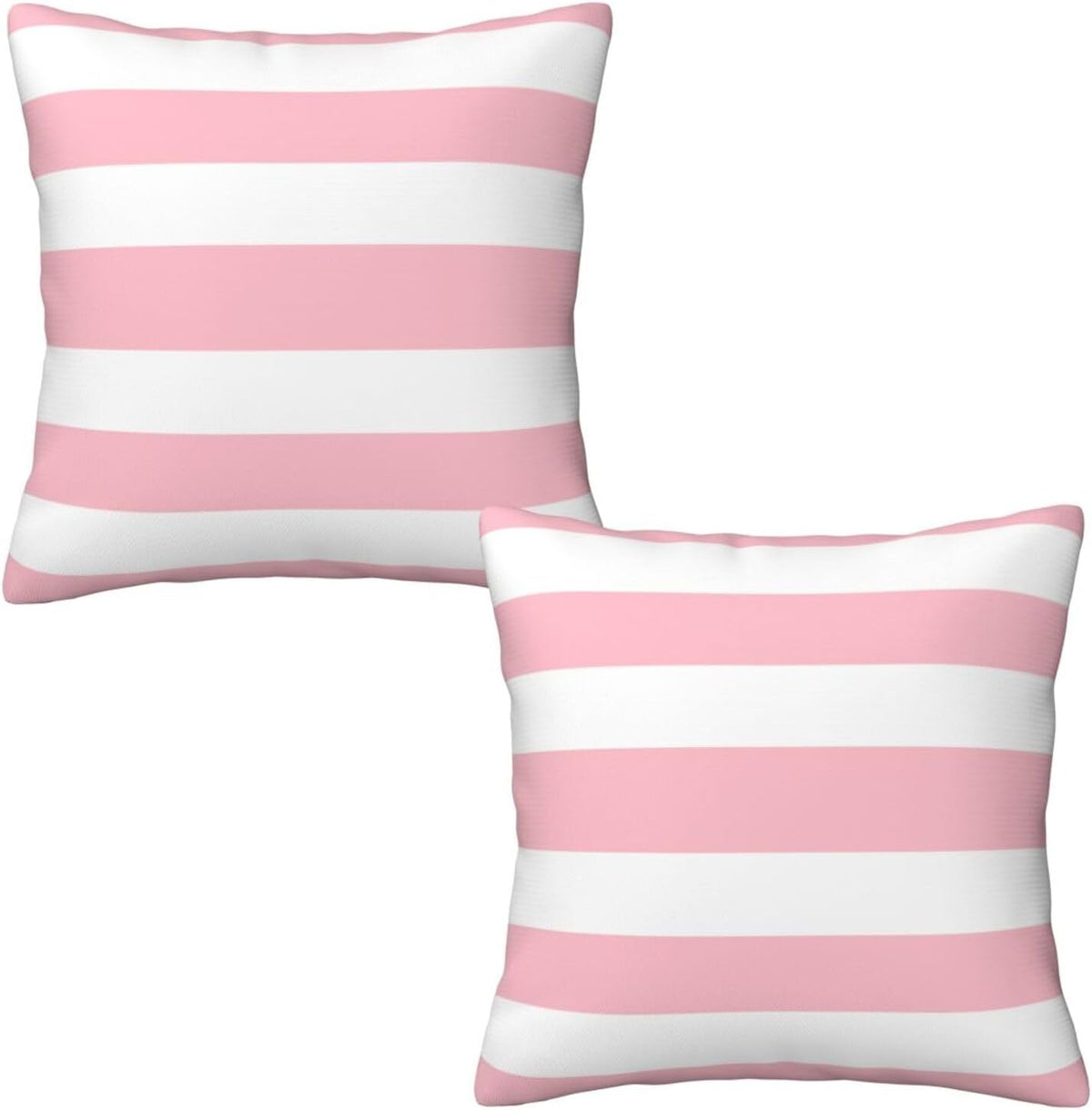 Pink and White Stripes Farmhouse Throw Pillow Covers 18x18 Inch Pillow Case Soft Cushion Pillow Covers Set of 2 for Sofa Bedroom Chair Living Room Home Decorative