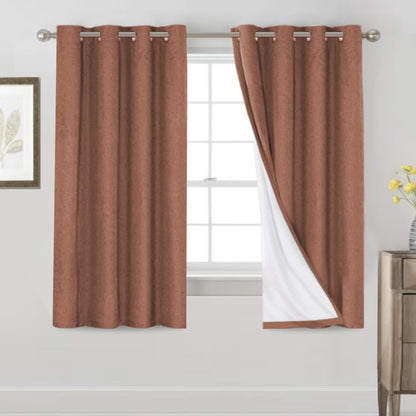 PrinceDeco Natural Linen Curtains 100% Blackout Linen Curtains for Bedroom Full Blackout Curtains 84 Inches Long Living Room Thermal Insulated Light Blocking Curtain Drapes White Backing, 2 Panels