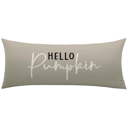 Artscope Hello Pumpkin Beige Lumbar Throw Pillow Cover 12x20 Inch Fall Decoration Cushion Cover Thanksgiving Farmhouse Pillow Case for Home Sofa Couch Decor
