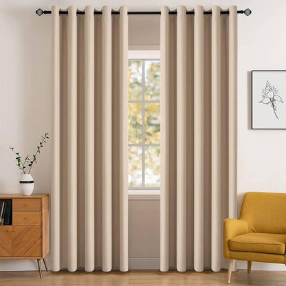 MIULEE Light Pink Blackout Bedroom Curtains Drapes 84 Inch Long 52"x84"