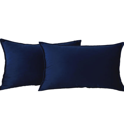 Velvet Navy Blue Throw Pillow Covers 18”x18”Pack of 2 Soft Decorative