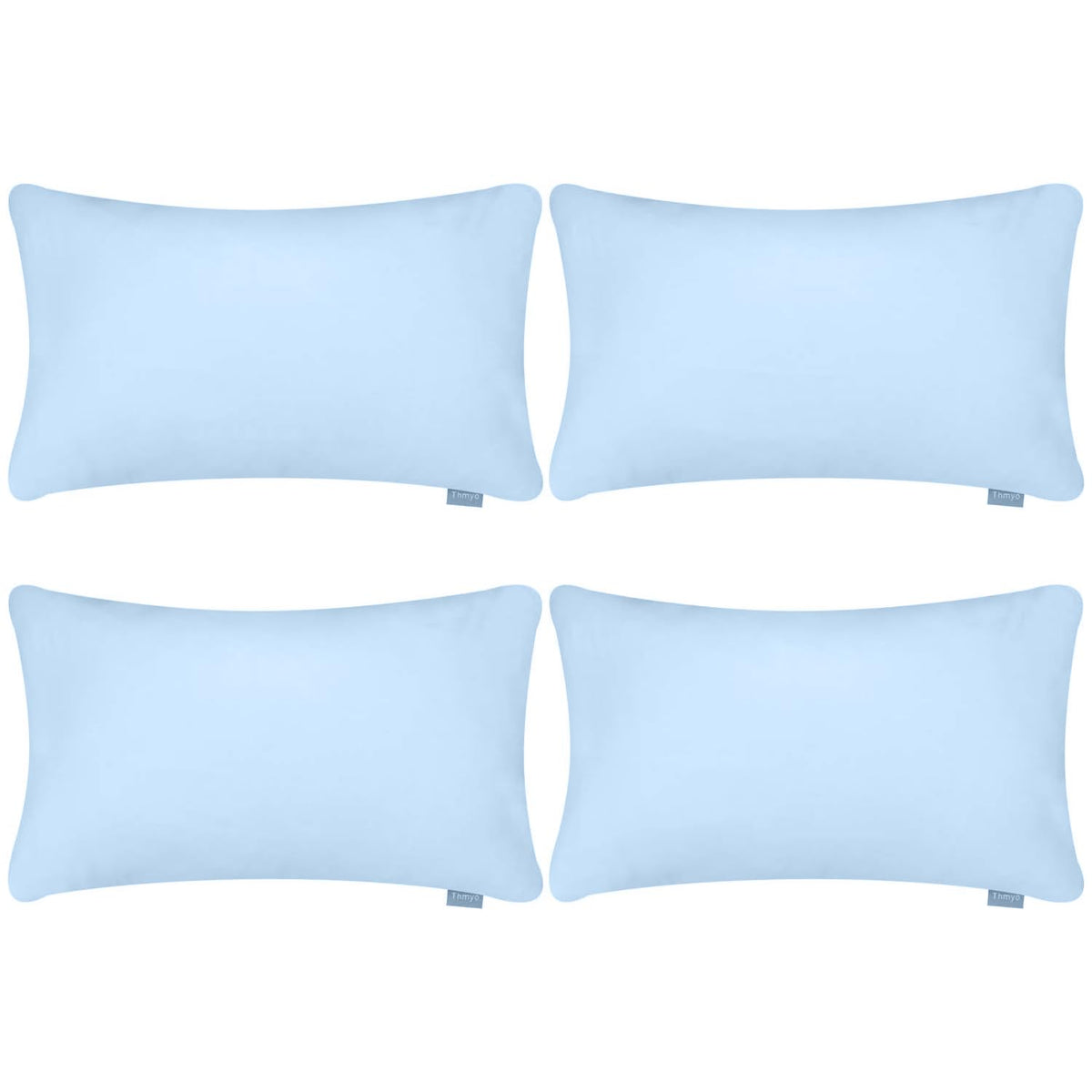 Thmyo 4-Pack 100% Cotton Solid Decorative Throw Pillow Case 18x18 Orange