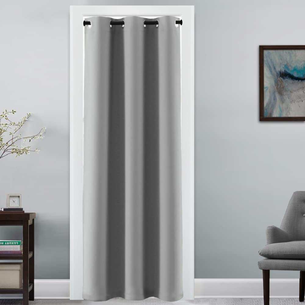 H.VERSAILTEX 100% Blackout Curtains for Bedroom Black Out Curtains 96 inch Thermal Insulated Long Blackout Curtains for Living Room, Energy Saving Curtains for Patio Door Grommet (1 Panel, Jet Black)