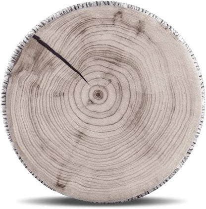 HYSEAS Decorative Round Throw Pillow, 3D Digital Print Comfortable Funny Cute Wood Log Pillow Circle Seating Floor Cushion for Home, Couch, Sofa, Bedroom, Stump, 14 x 2.75 Inch, 1 Pack