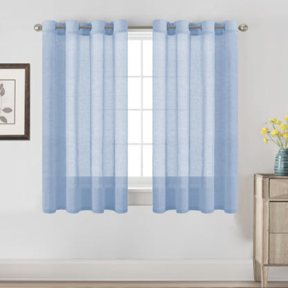 H.VERSAILTEX Natural Linen Sheer Curtains 84" 2 Panels Grommet