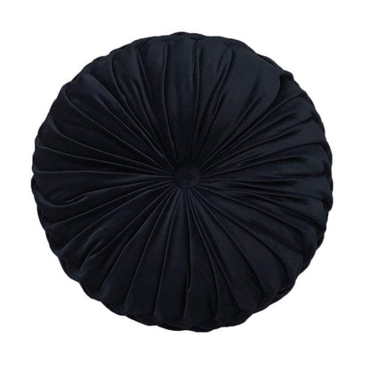 Teieas Round Throw Pillow Velvet Pleated Round Pillow Cushion Light Blue