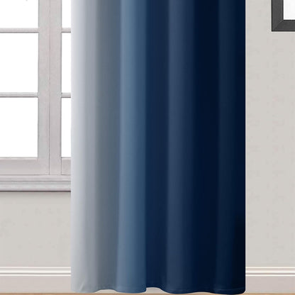 Yakamok Ombre Curtains Blue and Greyish White for Living Room,52Wx84L