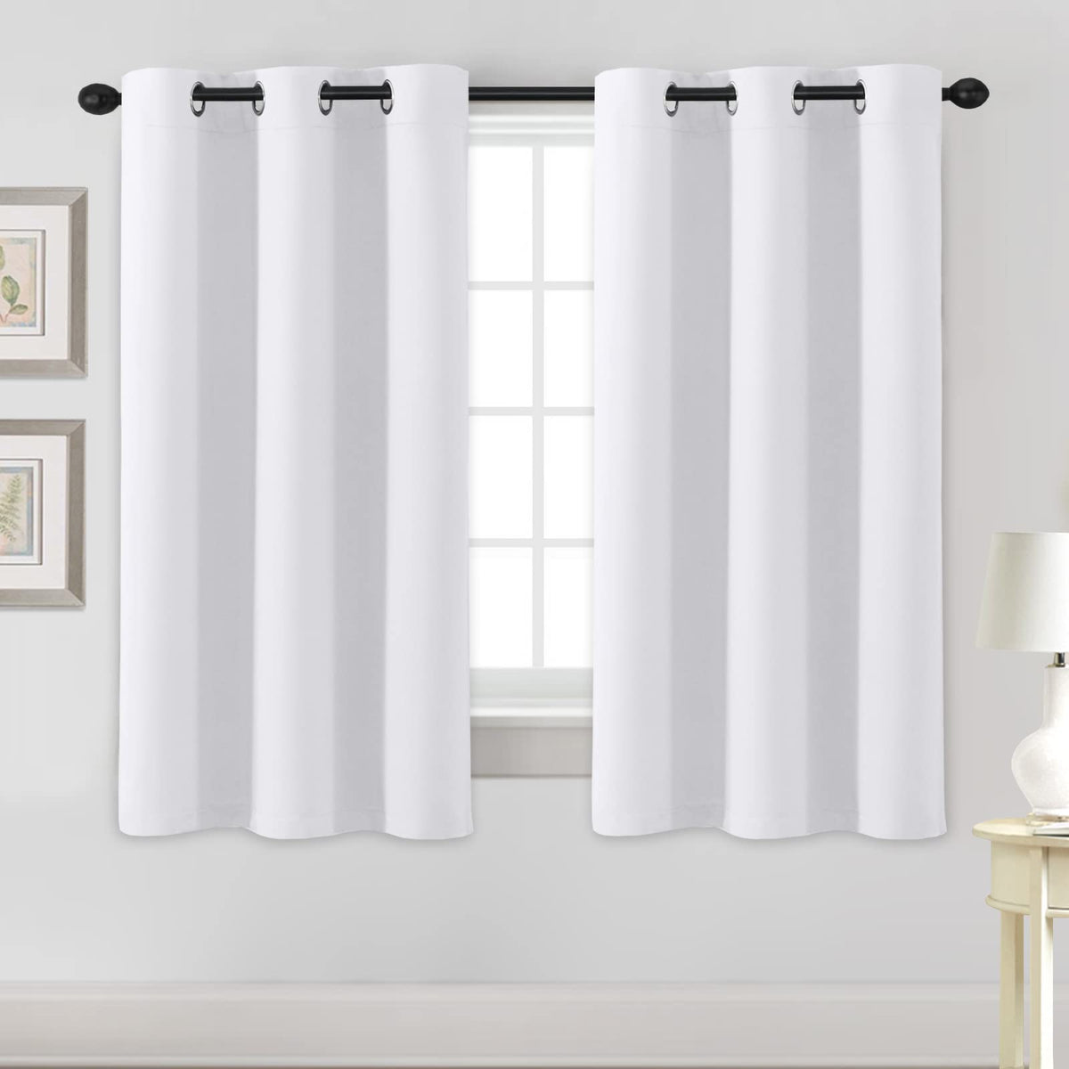 H.VERSAILTEX Blackout Curtains for Bedroom Thermal Insulated Room Darkening Living Room Curtains 63 Inch Long Grommet Privacy Protection Window Curtain Panels/Drapes for Nursery,2 Panels,Ivory/Cream