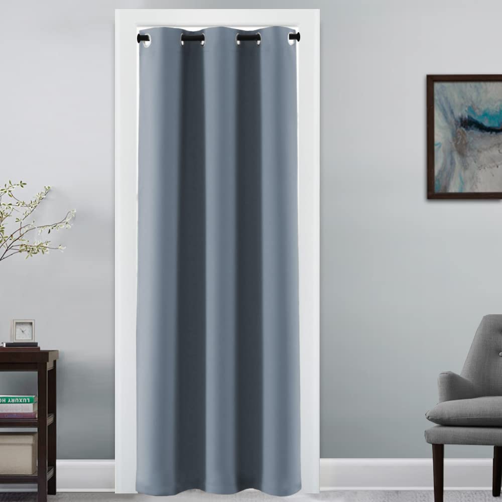 H.VERSAILTEX 100% Blackout Curtains for Bedroom Black Out Curtains 96 inch Thermal Insulated Long Blackout Curtains for Living Room, Energy Saving Curtains for Patio Door Grommet (1 Panel, Jet Black)