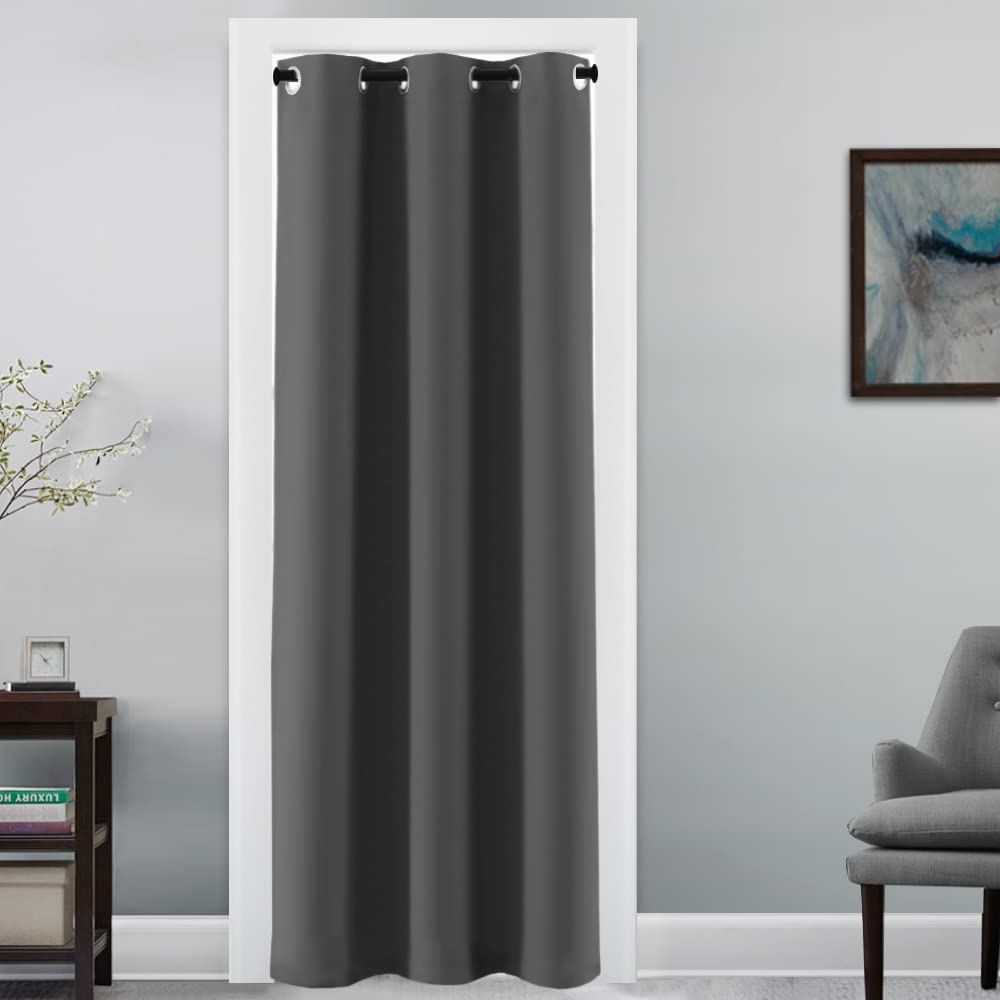 H.VERSAILTEX 100% Blackout Curtains for Bedroom Black Out Curtains 96 inch Thermal Insulated Long Blackout Curtains for Living Room, Energy Saving Curtains for Patio Door Grommet (1 Panel, Jet Black)