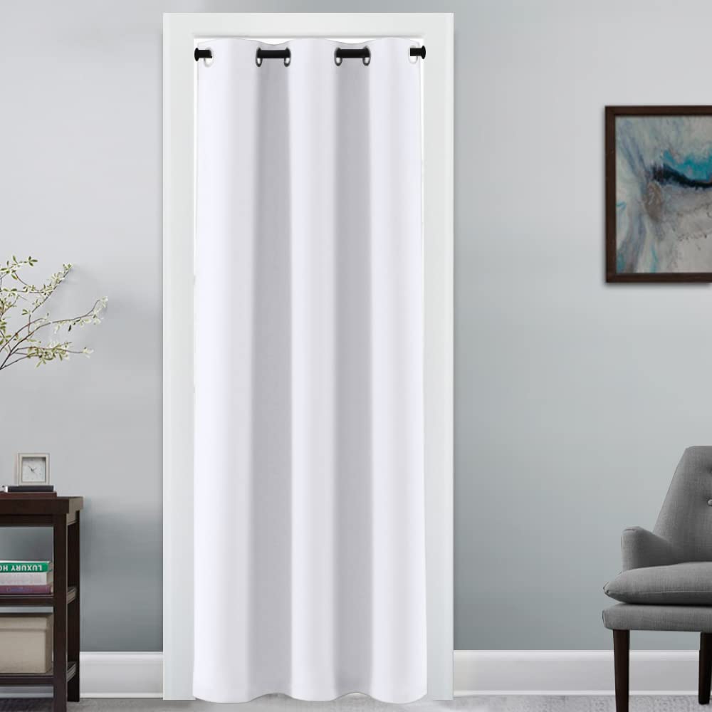 H.VERSAILTEX 100% Blackout Curtains for Bedroom Black Out Curtains 96 inch Thermal Insulated Long Blackout Curtains for Living Room, Energy Saving Curtains for Patio Door Grommet (1 Panel, Jet Black)