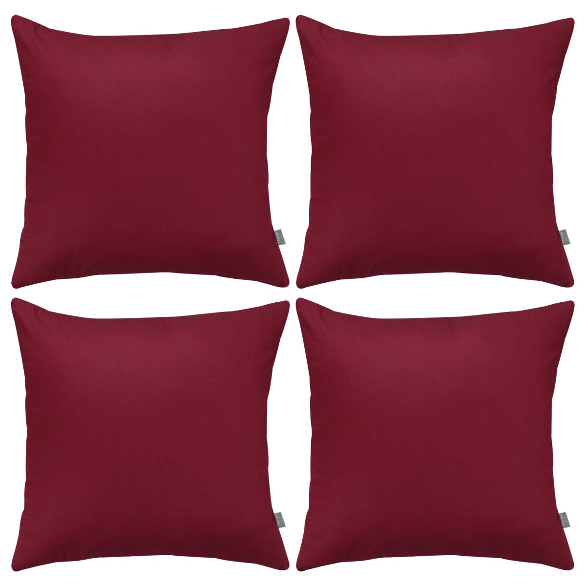 Thmyo 4-Pack 100% Cotton Solid Decorative Throw Pillow Case 18x18 Orange