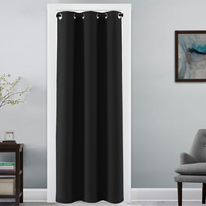 H.VERSAILTEX 100% Blackout Curtains for Bedroom Black Out Curtains 96 inch Thermal Insulated Long Blackout Curtains for Living Room, Energy Saving Curtains for Patio Door Grommet (1 Panel, Jet Black)