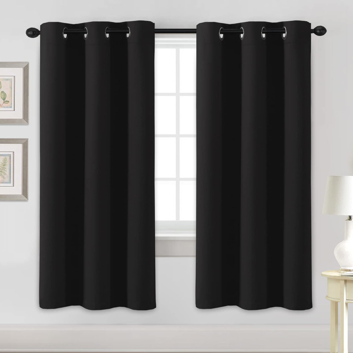 H.VERSAILTEX Blackout Curtains for Bedroom Thermal Insulated Room Darkening Living Room Curtains 63 Inch Long Grommet Privacy Protection Window Curtain Panels/Drapes for Nursery,2 Panels,Ivory/Cream