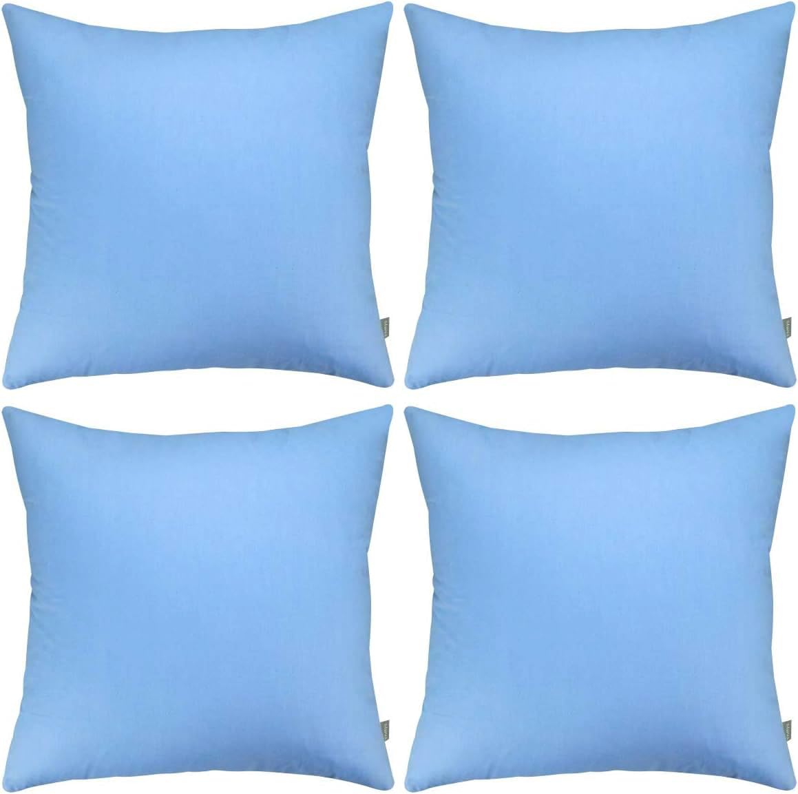 Thmyo 4-Pack 100% Cotton Solid Decorative Throw Pillow Case 18x18 Orange