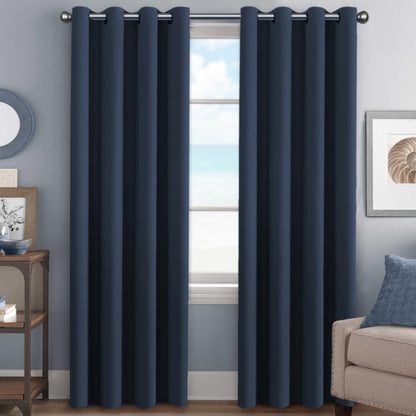 H.VERSAILTEX Blackout Curtains for Bedroom Thermal Insulated Room Darkening Living Room Curtains 63 Inch Long Grommet Privacy Protection Window Curtain Panels/Drapes for Nursery,2 Panels,Ivory/Cream