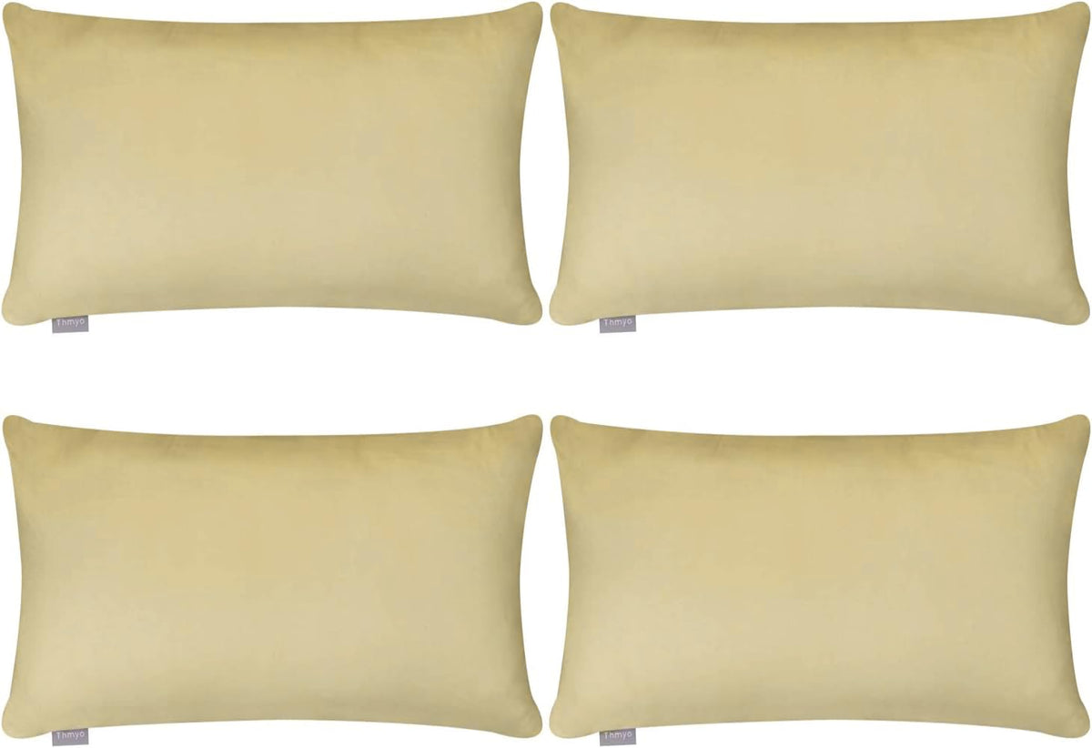 Thmyo 4-Pack 100% Cotton Solid Decorative Throw Pillow Case 18x18 Orange