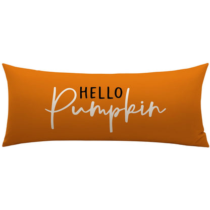 Artscope Hello Pumpkin Beige Lumbar Throw Pillow Cover 12x20 Inch Fall Decoration Cushion Cover Thanksgiving Farmhouse Pillow Case for Home Sofa Couch Decor