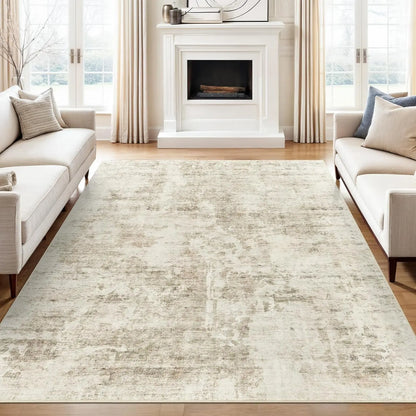 Art&Tuft Washable Abstract Block Styled Indoor Area Rug - Anti-Slip Backing, Stain-Resistant, Soft-Step Modern Minimalist Rug for Living Room, Bedroom Decor, Room Accessories