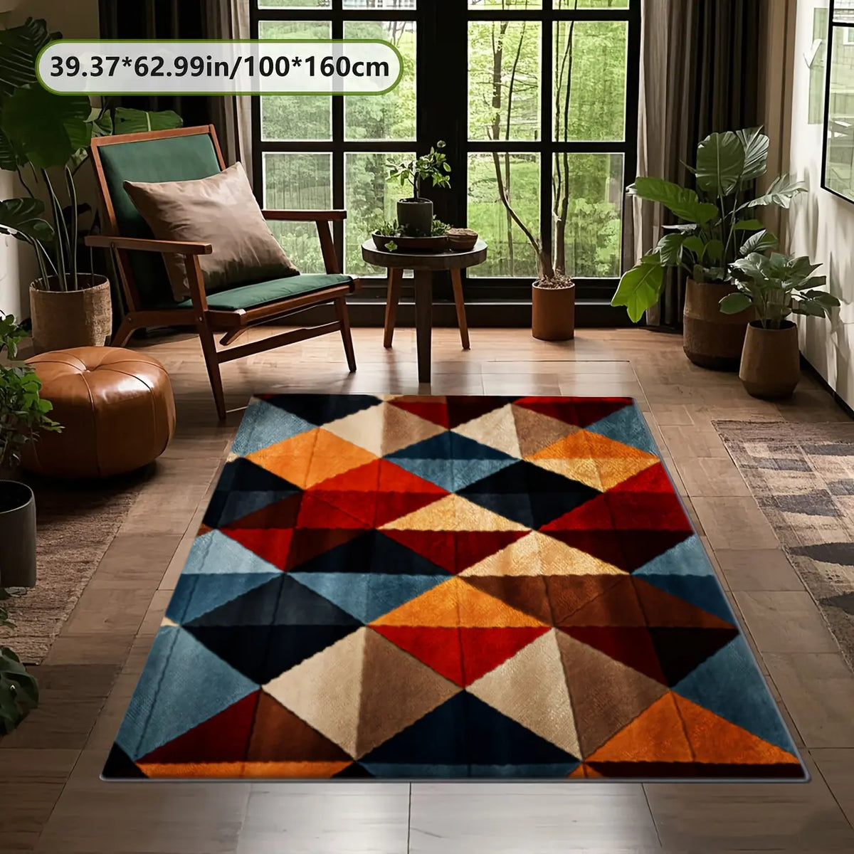 Imitation Cashmere Geometric Pattern, Modern Art-Style Digital Printed Carpet, Comfortable And Beautiful, Versatile Decoration, Living Room, Sofa Mat, Door Mat, Bedroom, Outdoor Use, Shopping Malls, Cafes, Machine Washable