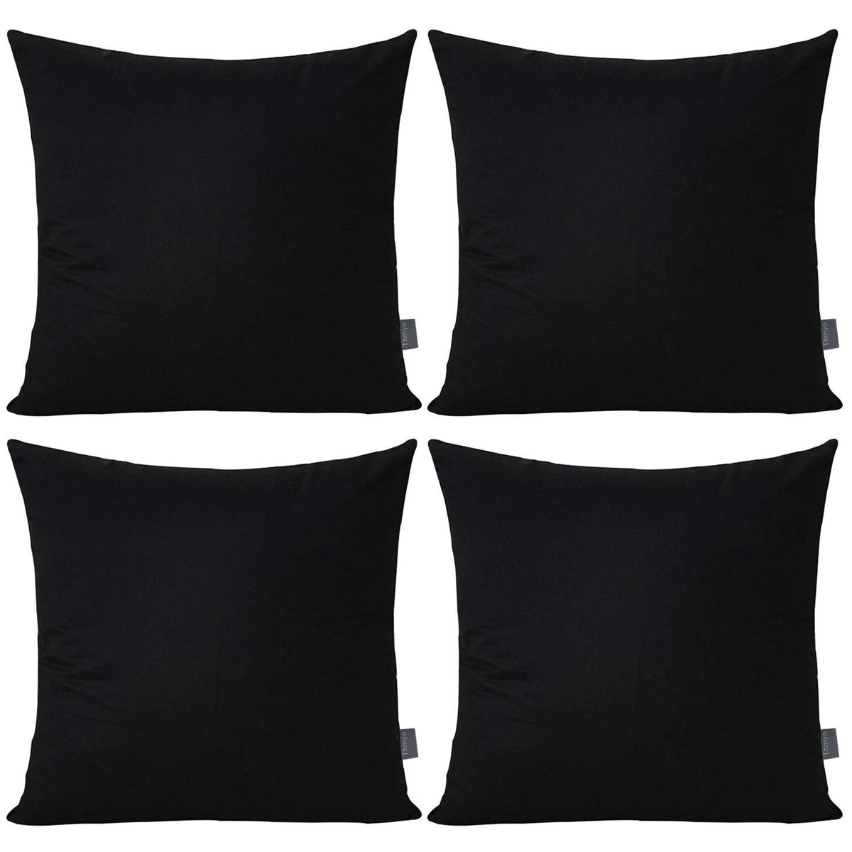 Thmyo 4-Pack 100% Cotton Solid Decorative Throw Pillow Case 18x18 Orange