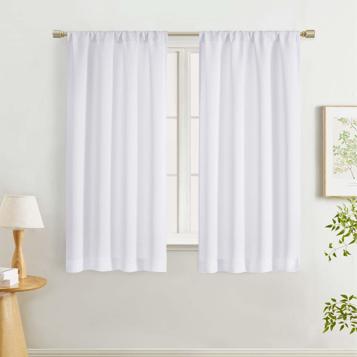 Lecloud Sage Green Room Darkening Curtains 54 Inch Length 2 Panels, Window Curtains for Bedroom, Energy Thermal Insulating Rod Pocket Curtain Drapes for Small Window, 40" W x 54" L