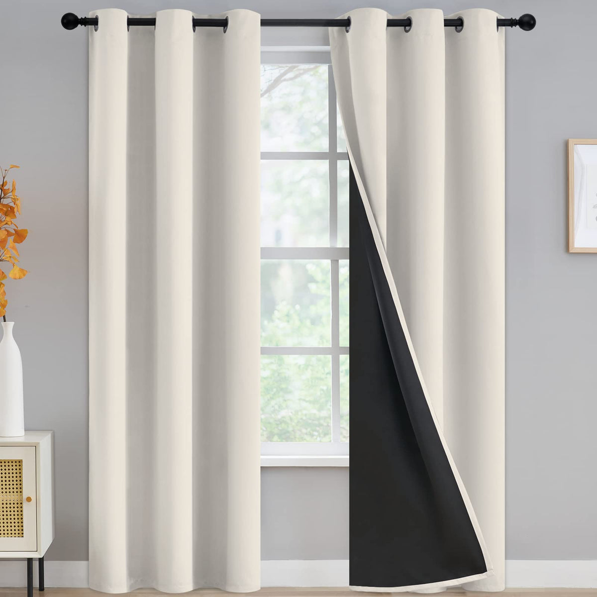 Yakamok Burgundy Red Blackout Curtains 84 inches Long for Bedroom 38" Wide