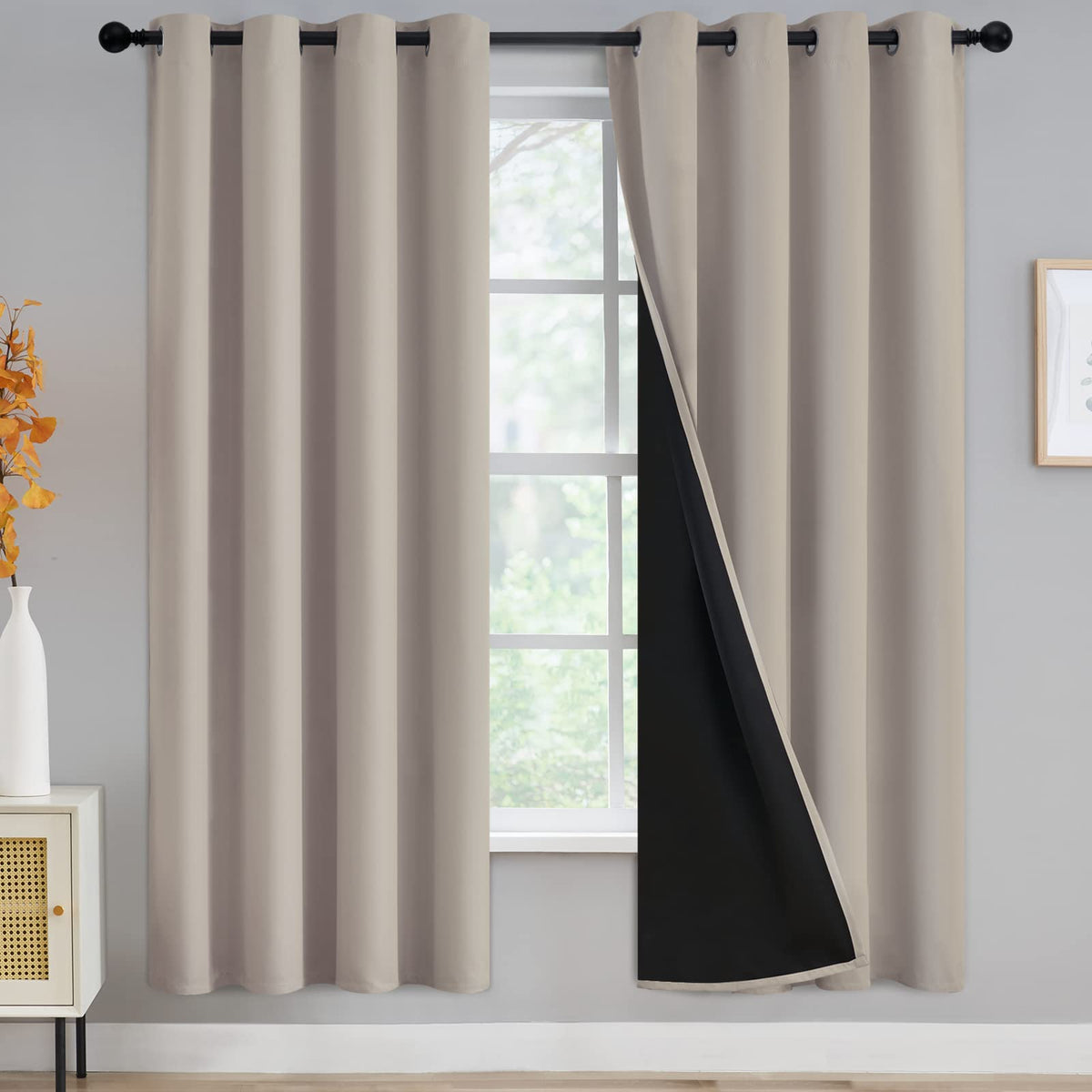 Yakamok Burgundy Red Blackout Curtains 84 inches Long for Bedroom 38" Wide