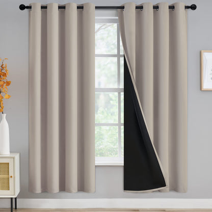 Yakamok Burgundy Red Blackout Curtains 84 inches Long for Bedroom 38" Wide