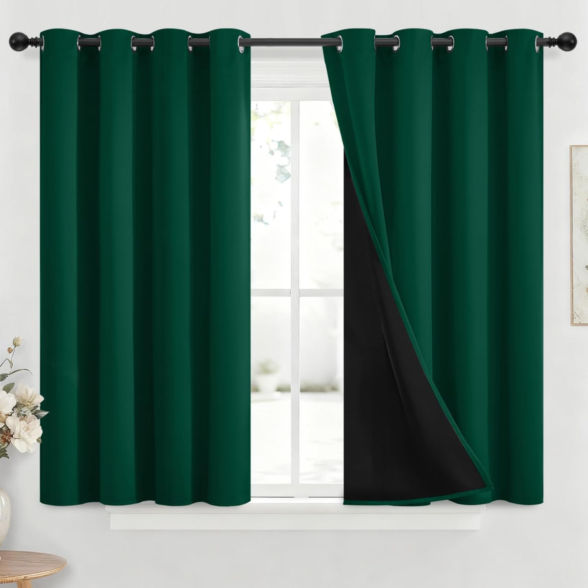 Yakamok Burgundy Red Blackout Curtains 84 inches Long for Bedroom 38" Wide