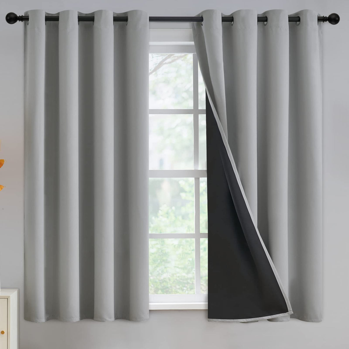 Yakamok Burgundy Red Blackout Curtains 84 inches Long for Bedroom 38" Wide