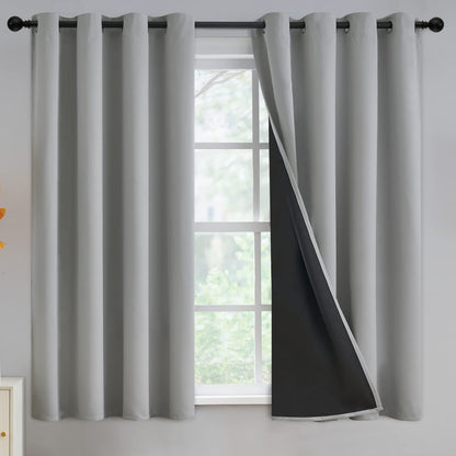 Yakamok Burgundy Red Blackout Curtains 84 inches Long for Bedroom 38" Wide
