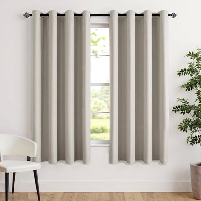 MIULEE Light Pink Blackout Bedroom Curtains Drapes 84 Inch Long 52"x84"