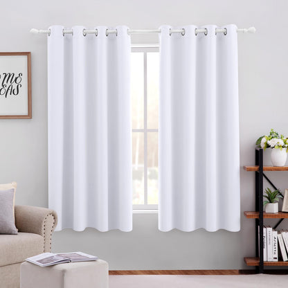 HOMEIDEAS Blackout Curtains for Bedroom 52 X 84 Inch Long 2 Panels Set Light Grey/Gray Room Darkening Curtains/Drapes, Soundproof Thermal Grommet Window Curtains for Living Room