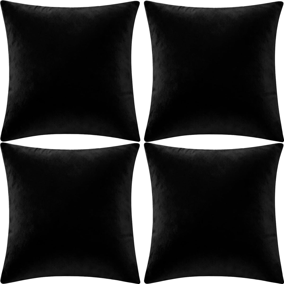 2 Pack 18x18 Pillow Cover Velvet Pillow Covers, Faux Fur Square Throw Pillow Covers for Living Room Decorations Throw Pillow Case, Throw Pillow Cover Cushion Cover for Home Sofa Bedroom Car, Pink