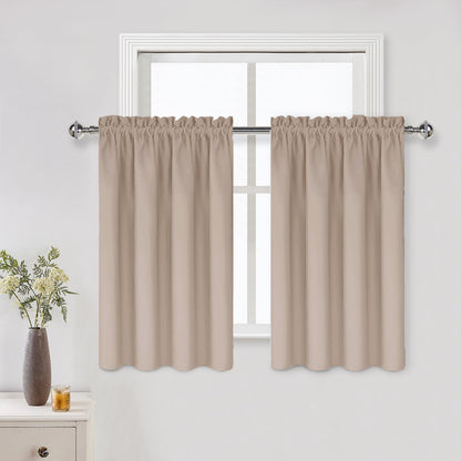 DWCN Blackout Curtains for Bedroom Living Room 42 x 63 Inch Long Black