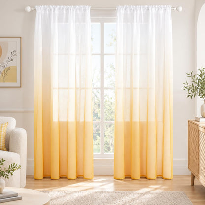 Deconovo Light Filtering Sheer Curtains 72 Inches Long for Living Room