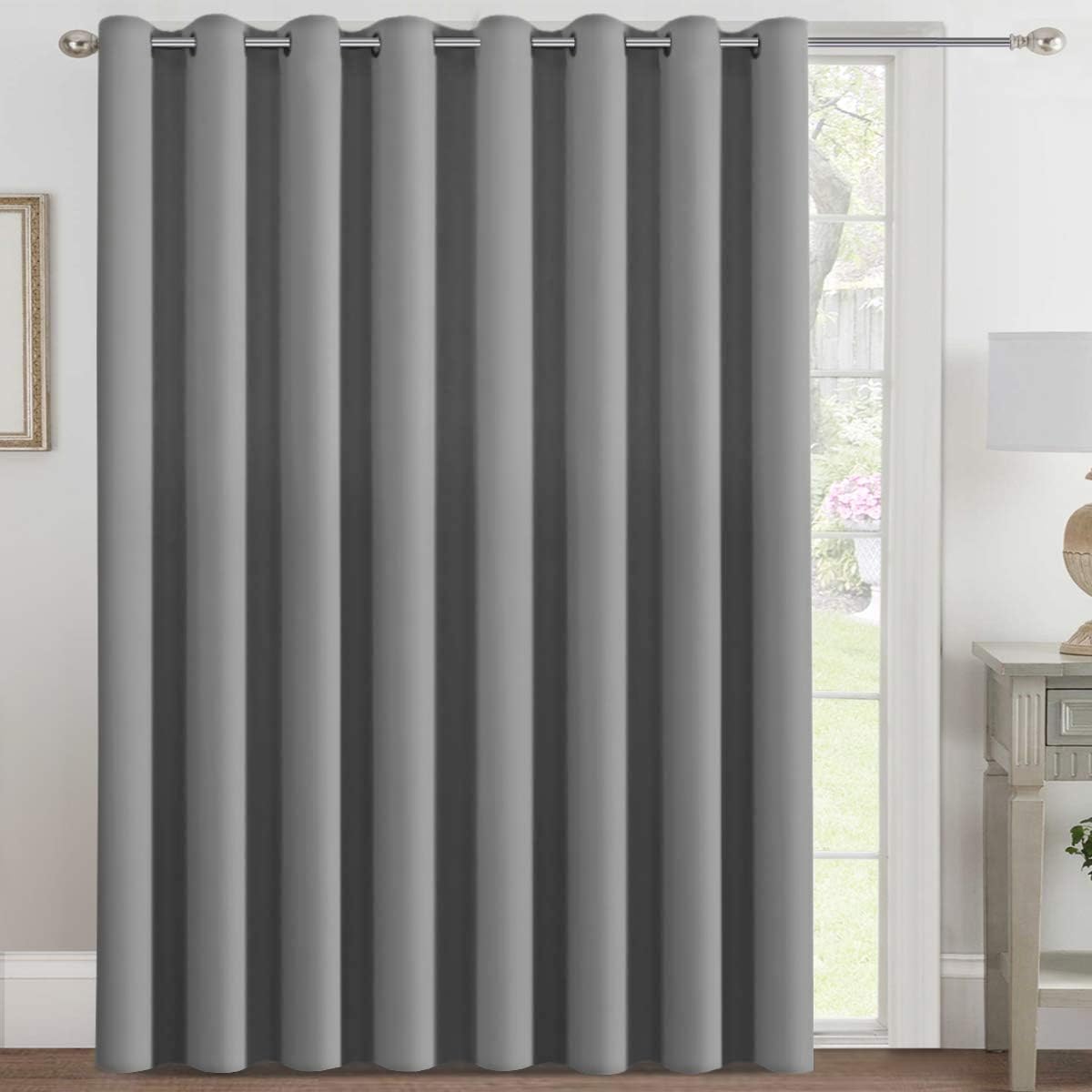 H.VERSAILTEX 100% Blackout Curtains for Bedroom Black Out Curtains 96 inch Thermal Insulated Long Blackout Curtains for Living Room, Energy Saving Curtains for Patio Door Grommet (1 Panel, Jet Black)
