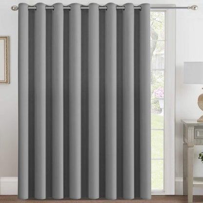 H.VERSAILTEX 100% Blackout Curtains for Bedroom Black Out Curtains 96 inch Thermal Insulated Long Blackout Curtains for Living Room, Energy Saving Curtains for Patio Door Grommet (1 Panel, Jet Black)