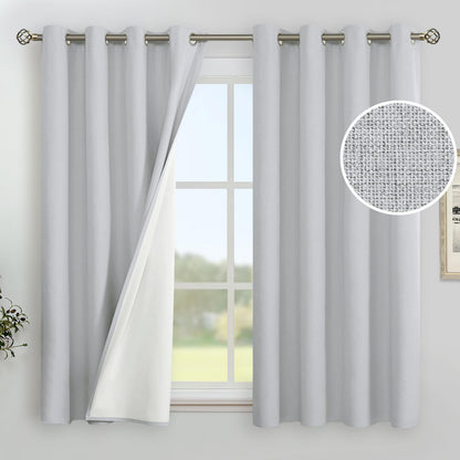 YoungsTex Black Blackout Curtains for Bedroom, Thermal Drapes Heat Blocking