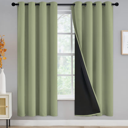 Yakamok Burgundy Red Blackout Curtains 84 inches Long for Bedroom 38" Wide