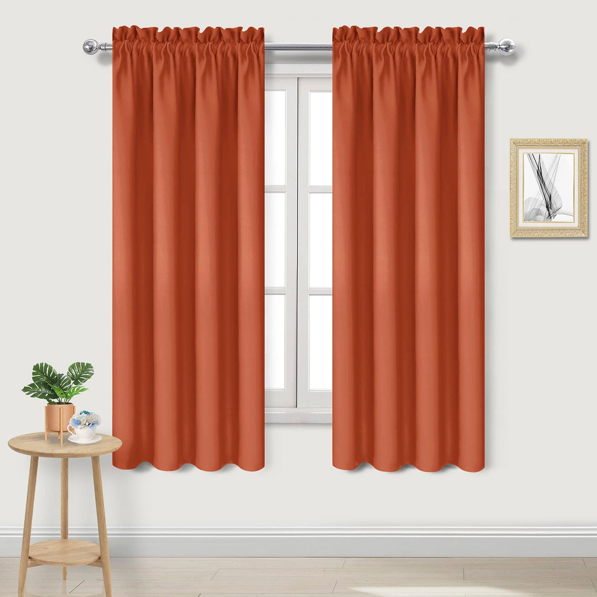 DWCN Blackout Curtains for Bedroom Living Room 42 x 63 Inch Long Black