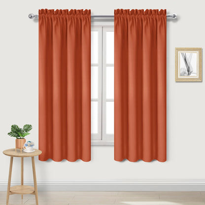 DWCN Blackout Curtains for Bedroom Living Room 42 x 63 Inch Long Black