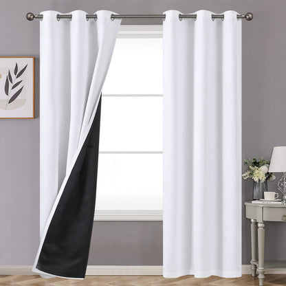 YoungsTex Black Blackout Curtains for Bedroom, Thermal Drapes Heat Blocking